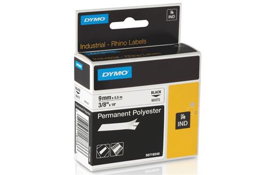 778689 Dymo 18482 Tape DYMO D1 permanent 9mmx5,5m hvit 